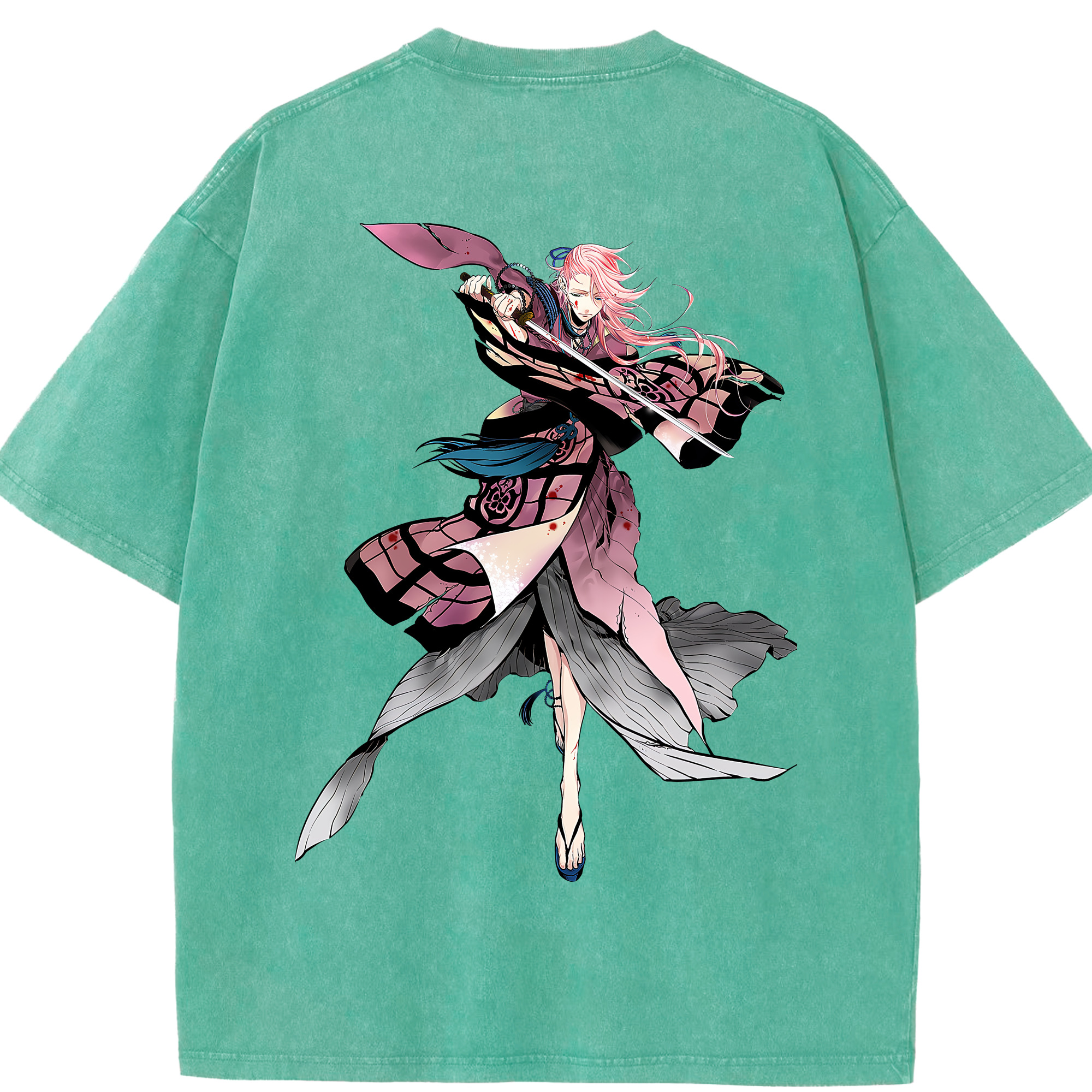 （画像用） 刀剣乱舞 Touken Ranbu 綿100% ヴィンテージ風 半袖Tシャツ（背面プリント）